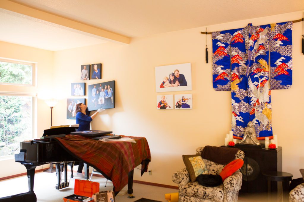 how to install a picture collage on the wall