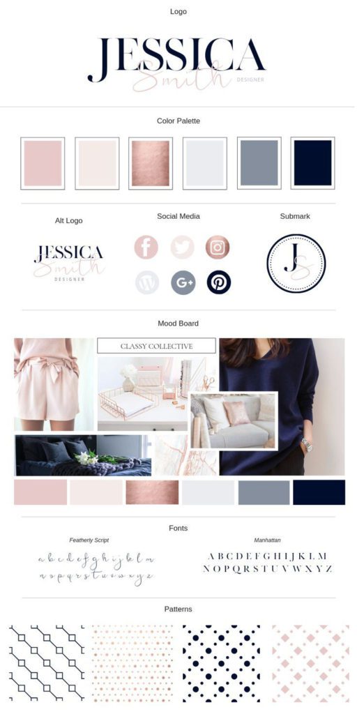 Personal Branding Color palette mood board